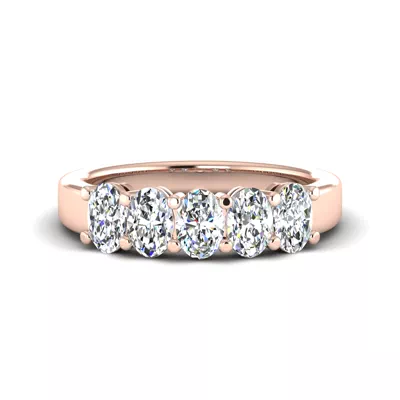 Briar 5 Stone Shared Prong Lab Anniversary Band