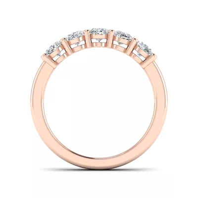 Briar 5 Stone Shared Prong Lab Anniversary Band