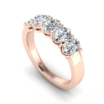 Briar 5 Stone Shared Prong Lab Anniversary Band