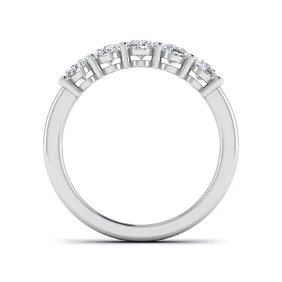 Briar 5 Stone Shared Prong Lab Anniversary Band