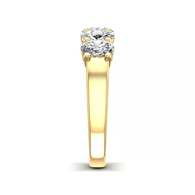 Briar 5 Stone Shared Prong Lab Anniversary Band