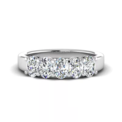 Briar 5 Stone Shared Prong Lab Anniversary Band