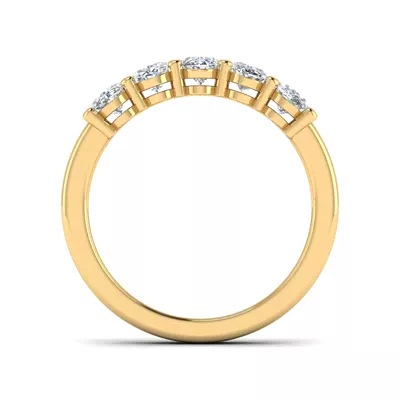 Briar 5 Stone Shared Prong Lab Anniversary Band