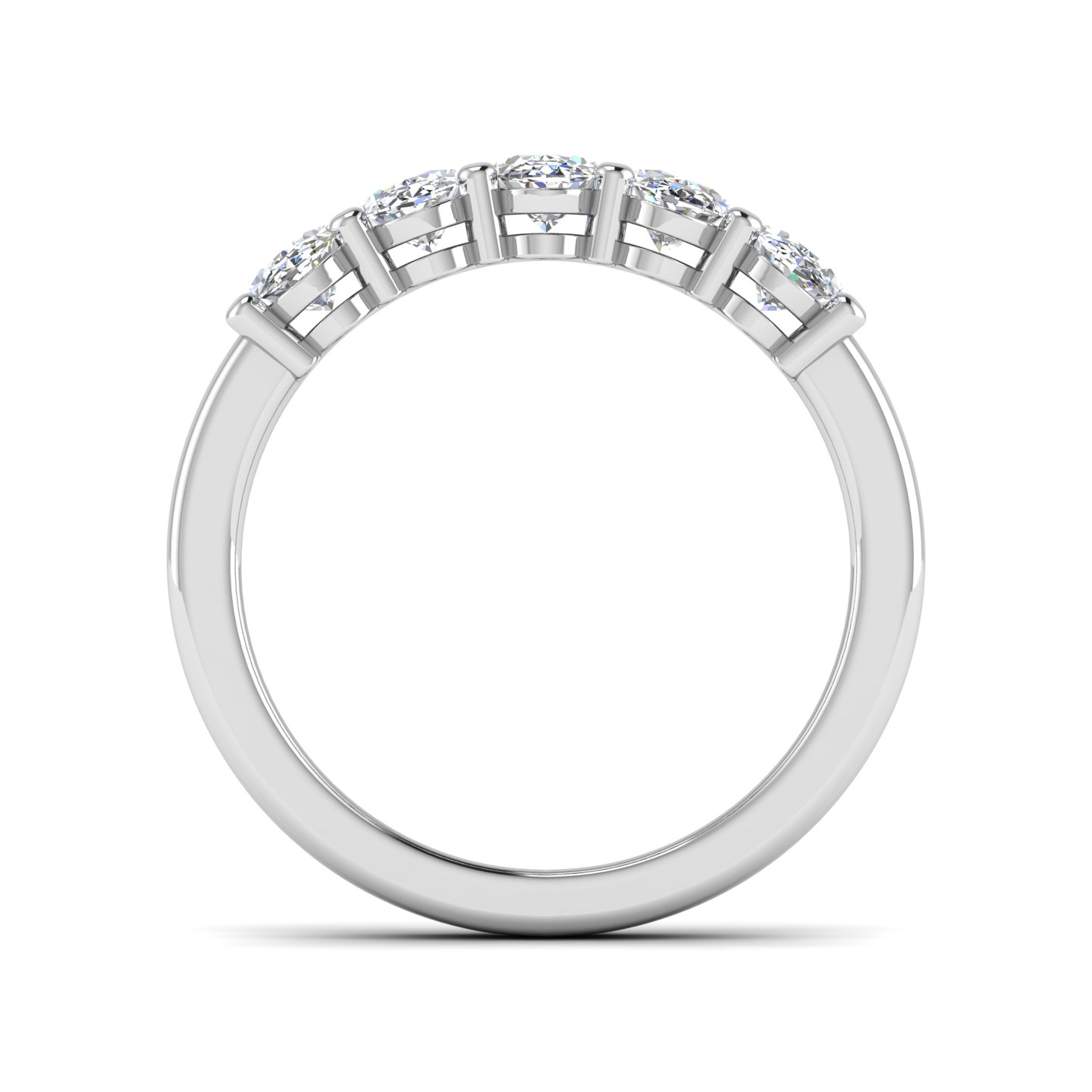 Briar 5 Stone Shared Prong Lab Anniversary Band