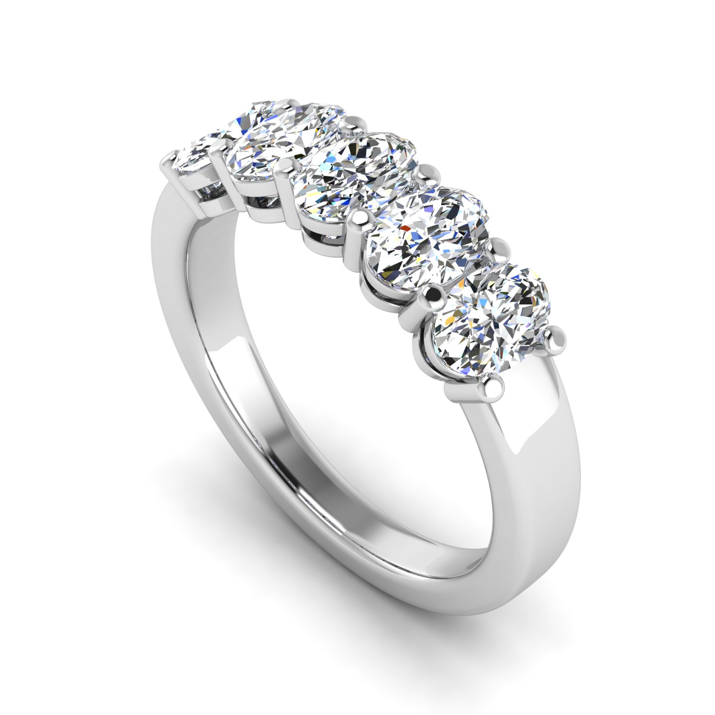 Briar 5 Stone Shared Prong Lab Anniversary Band