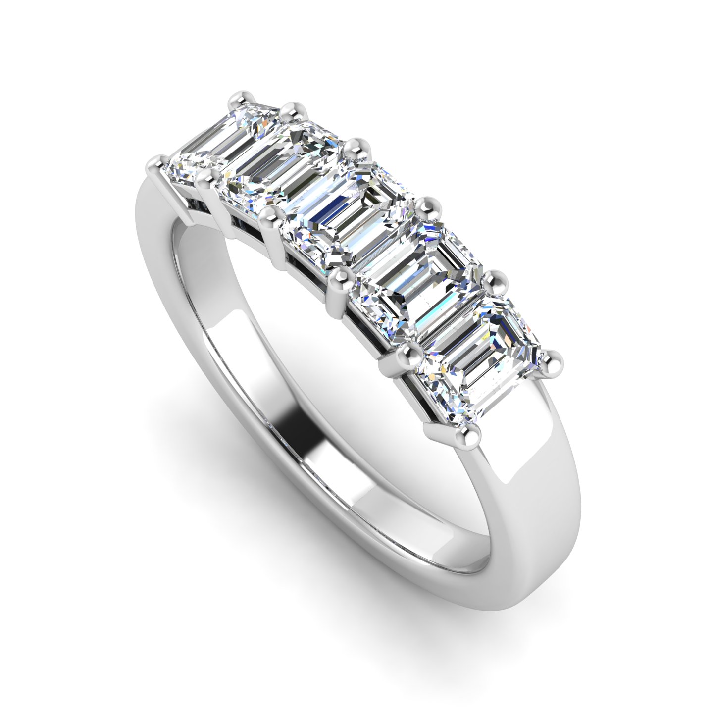 Macie 5 Stone Shared Prong Anniversary Band