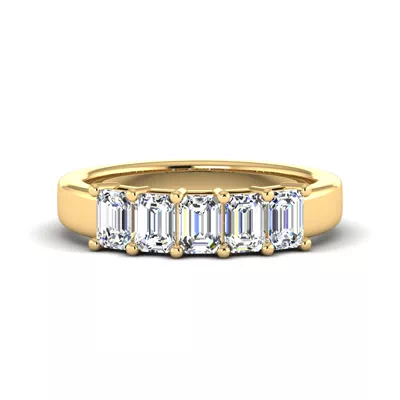 Macie 5 Stone Shared Prong Lab Anniversary Band