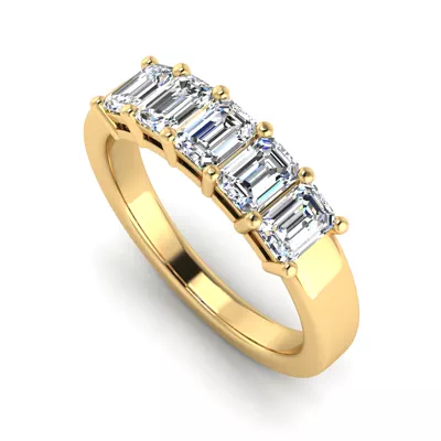 Macie 5 Stone Shared Prong Lab Anniversary Band