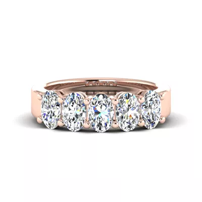 Aviana 5 Stone Shared Prong Anniversary Band