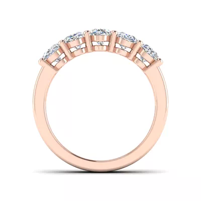 Aviana 5 Stone Shared Prong Anniversary Band