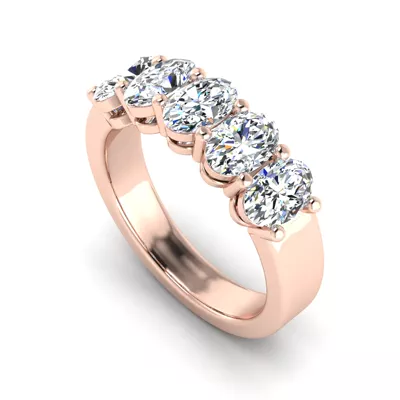 Aviana 5 Stone Shared Prong Lab Anniversary Band