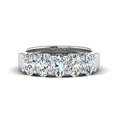 Aviana 5 Stone Shared Prong Lab Anniversary Band