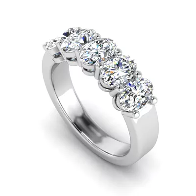 Aviana 5 Stone Shared Prong Lab Anniversary Band