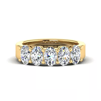 Aviana 5 Stone Shared Prong Lab Anniversary Band