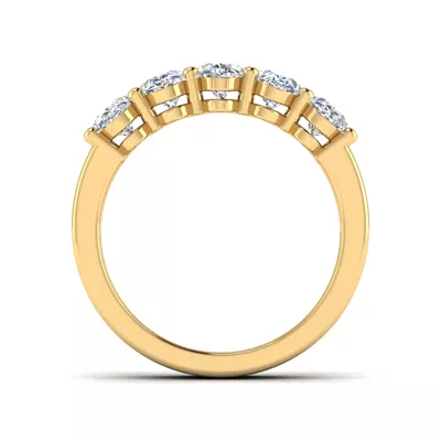 Aviana 5 Stone Shared Prong Lab Anniversary Band