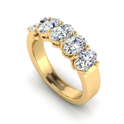 Aviana 5 Stone Shared Prong Lab Anniversary Band