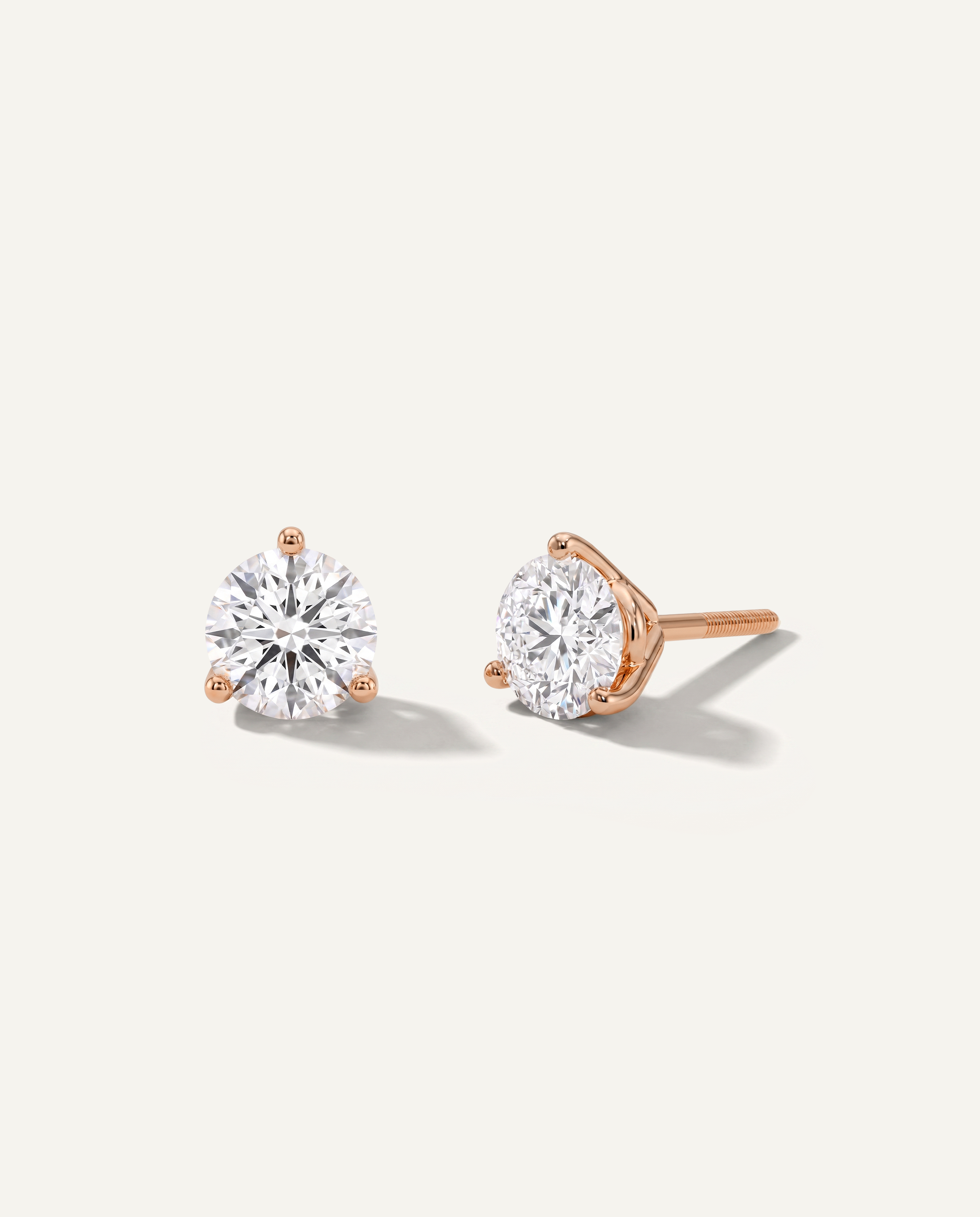 Three-Prong Martini Screw Back Earrings