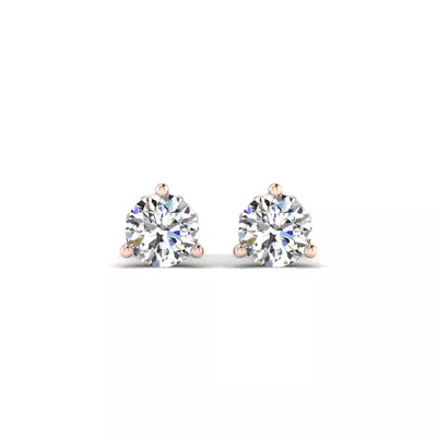 Three-Prong Martini Screw Back Earrings
