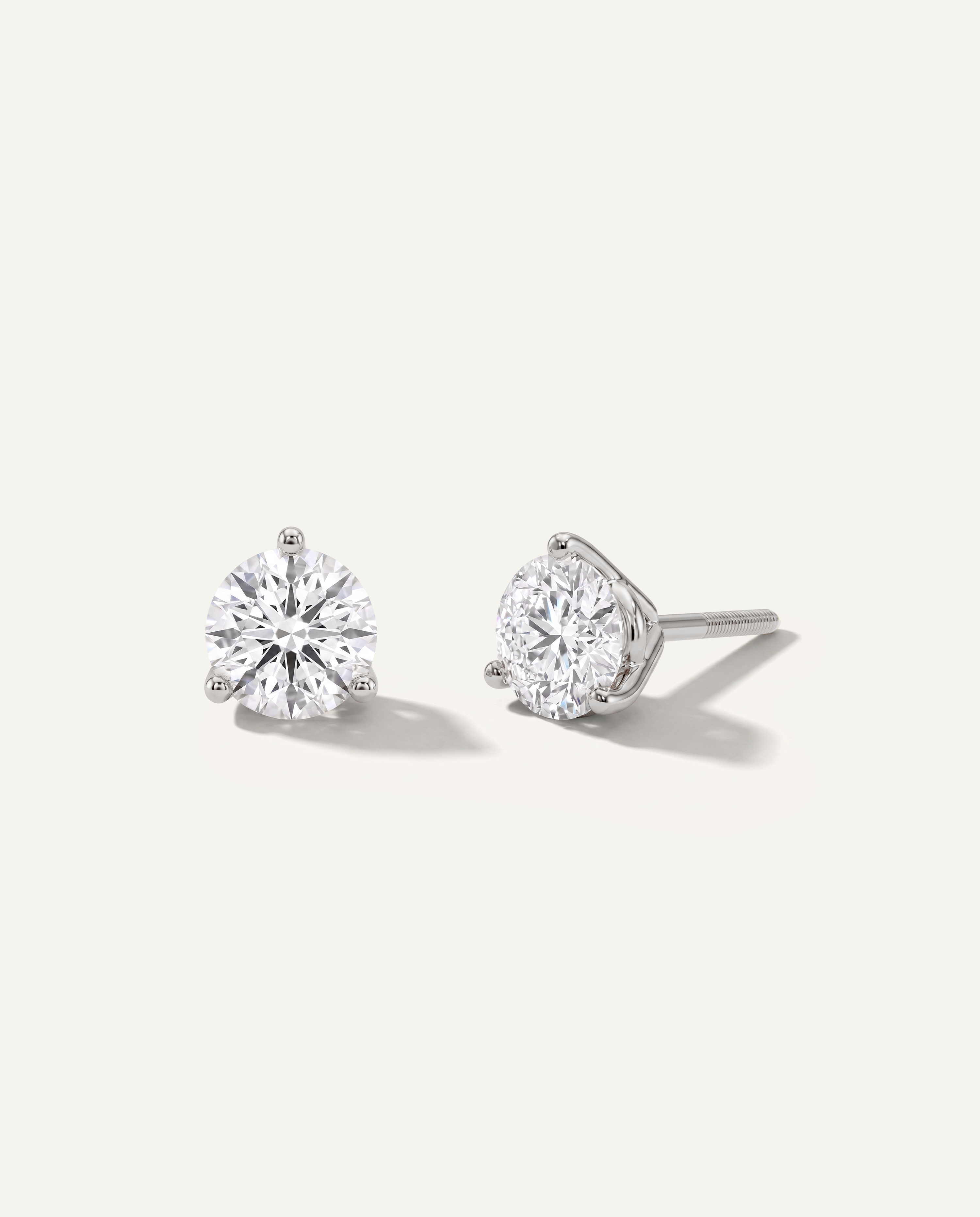 Three-Prong Martini Screw Back Earrings