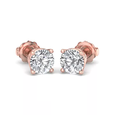 Four-Prong Screw Back Earrings