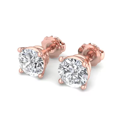 Four-Prong Screw Back Earrings