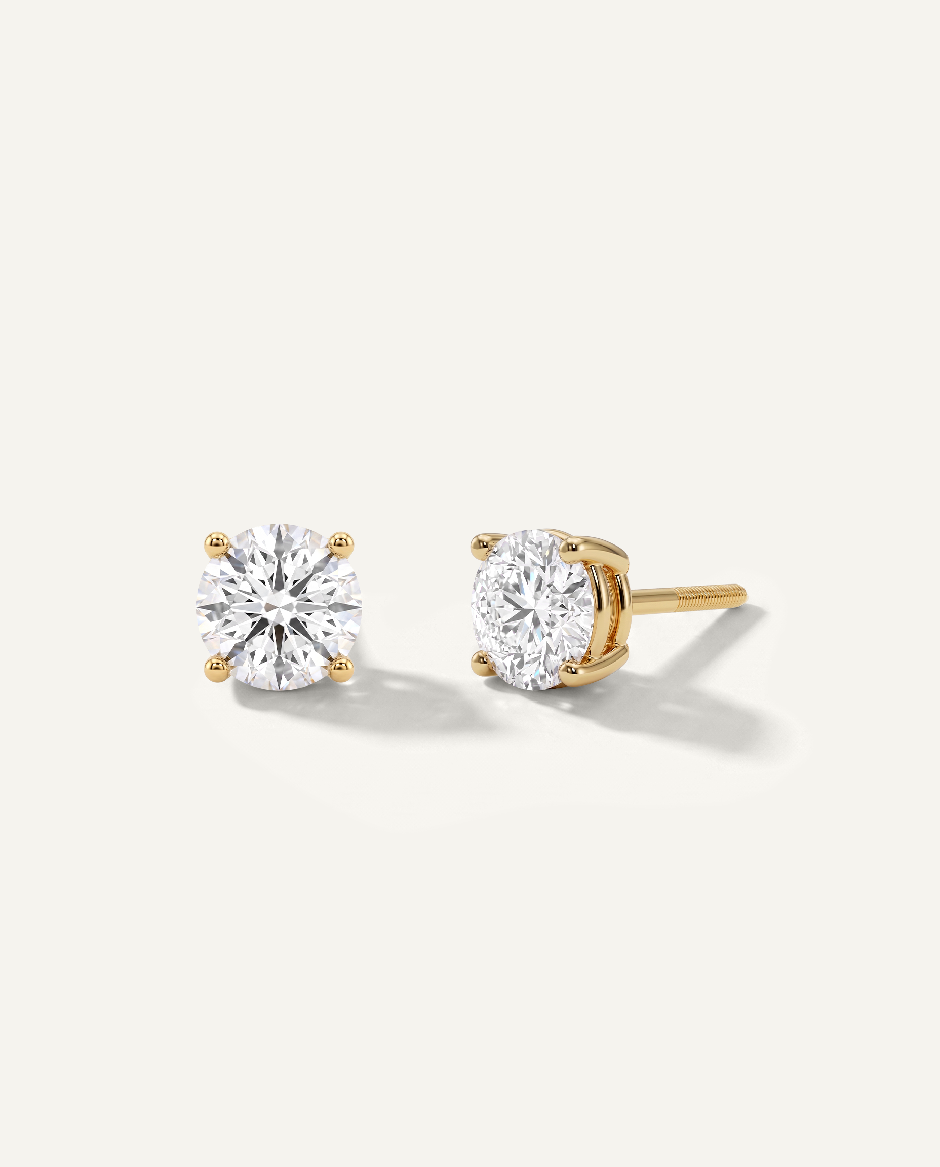 Four-Prong Screw Back Earrings