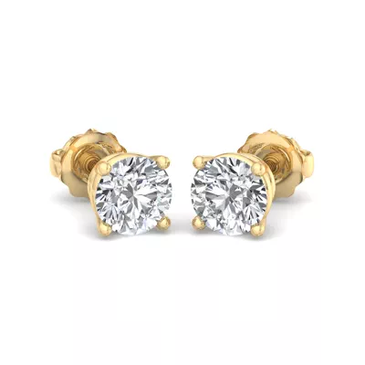 Four-Prong Screw Back Earrings
