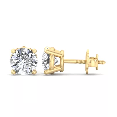 Four-Prong Screw Back Earrings