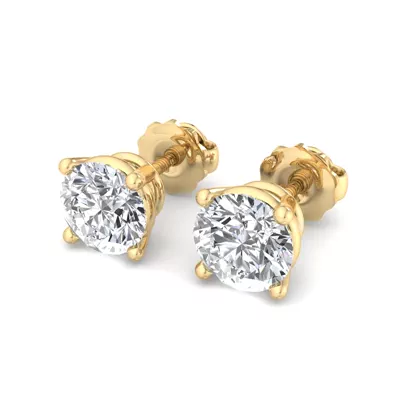 Four-Prong Screw Back Earrings