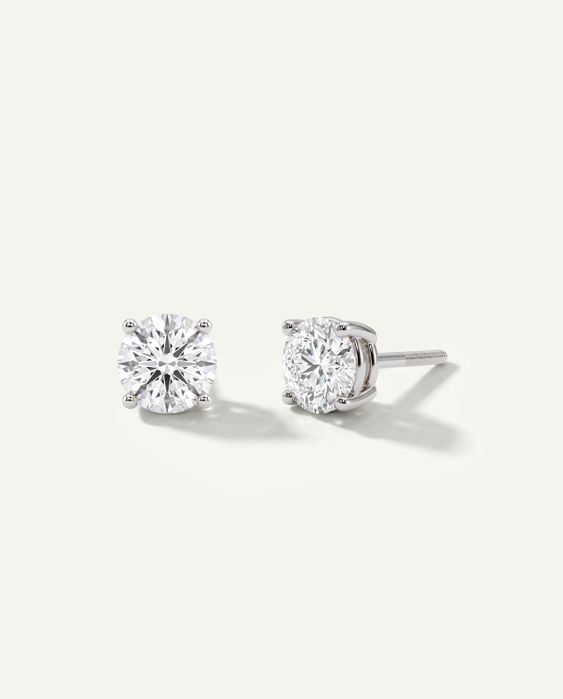Four-Prong Screw Back Earrings