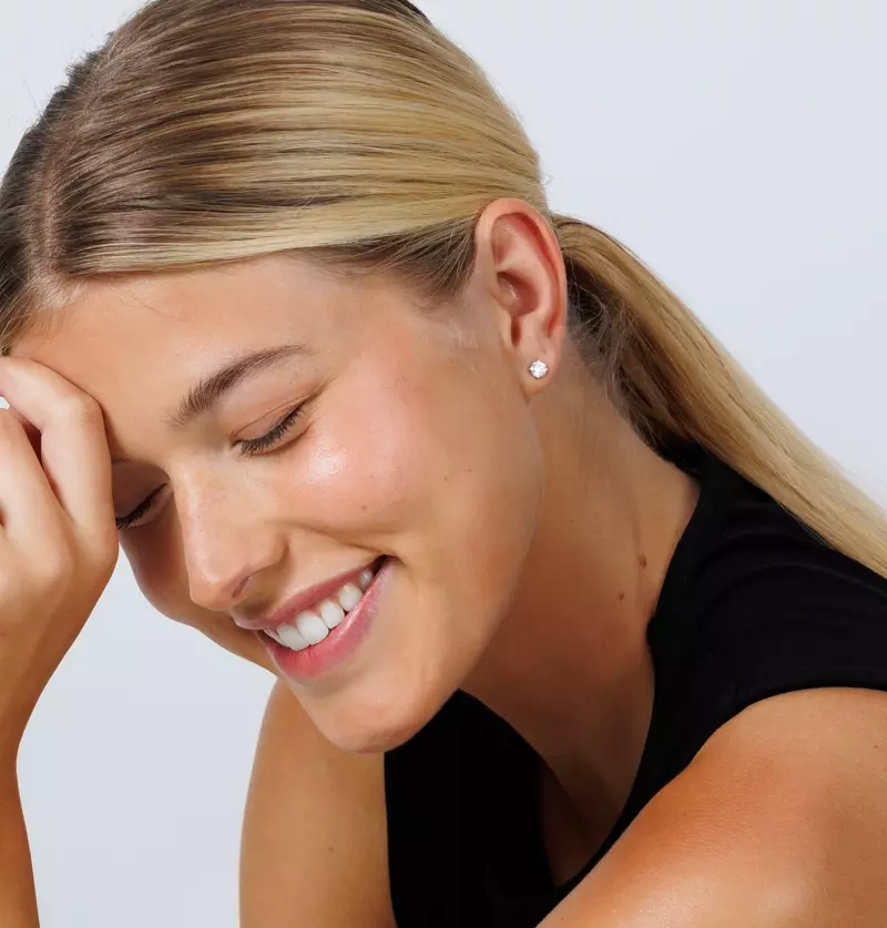 14K Yellow Gold Four-Prong Guardian Back Earrings