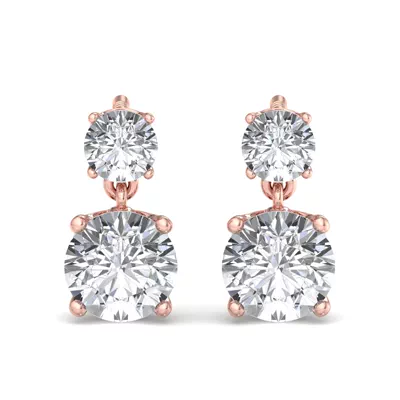 Two Stone Diamond Drop Earrings