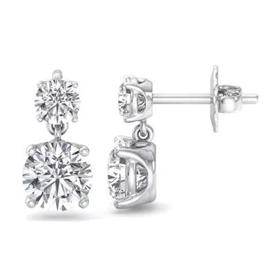 Two Stone Lab Diamond Drop Earrings