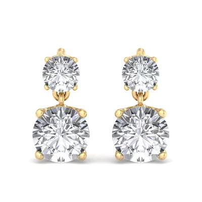 Two Stone Lab Diamond Drop Earrings