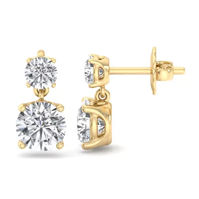 Two Stone Lab Diamond Drop Earrings