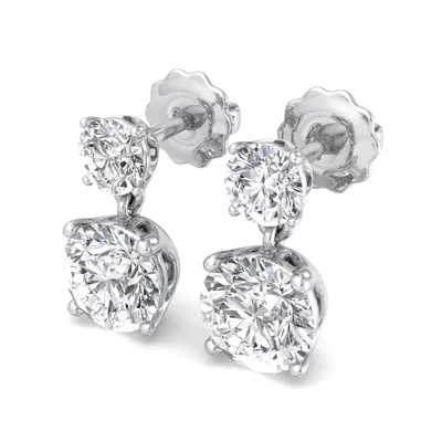 Two Stone Lab Diamond Drop Earrings