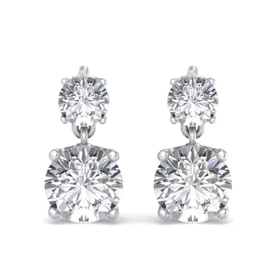 Two Stone Lab Diamond Drop Earrings