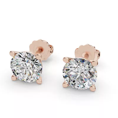 Four-Prong Martini Screw Back Earrings