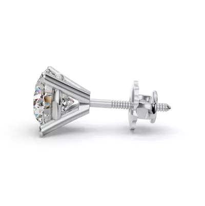 Four-Prong Martini Screw Back Earrings