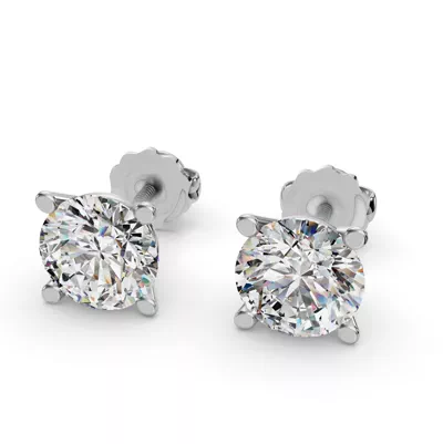 Four-Prong Martini Screw Back Earrings