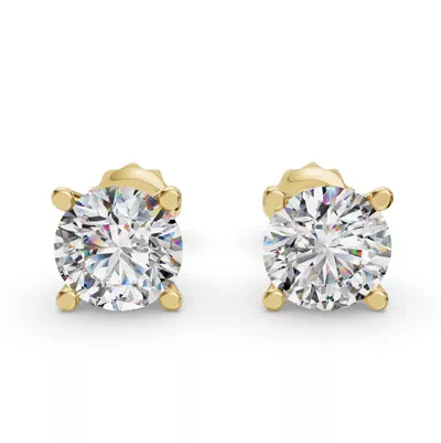 Four-Prong Martini Screw Back Earrings