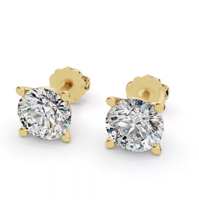 Four-Prong Martini Screw Back Earrings