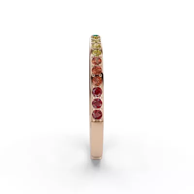 Rainbow Sapphire Half Eternity Band