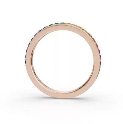Rainbow Sapphire Half Eternity Band