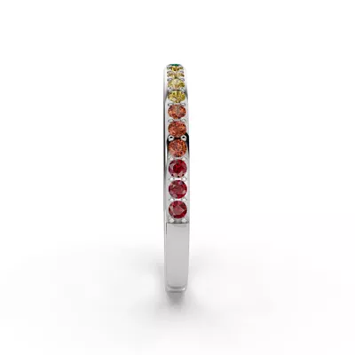 Rainbow Sapphire Half Eternity Band
