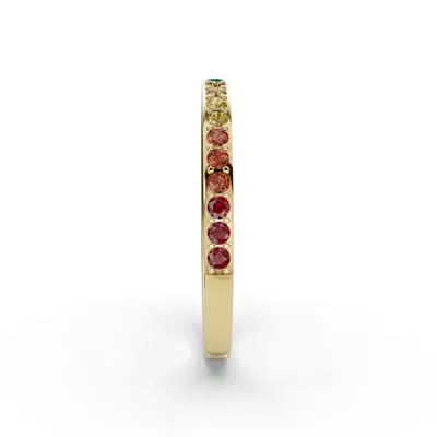 Rainbow Sapphire Half Eternity Band