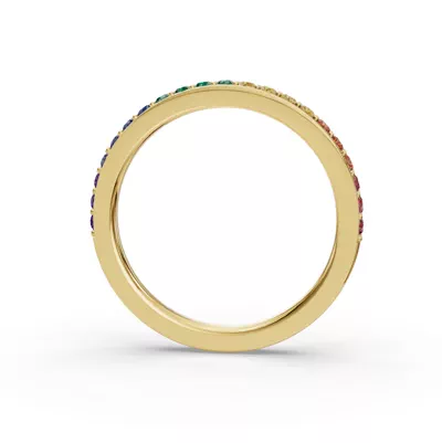 Rainbow Sapphire Half Eternity Band