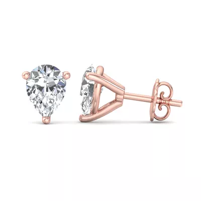 Fancy Shape Three-Prong Martini Earrings