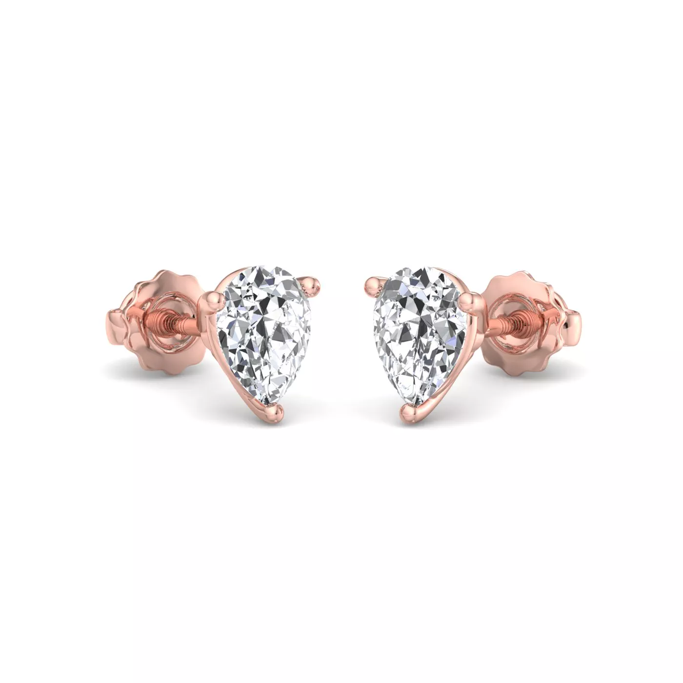 Fancy Shape Three-Prong Martini Screw Back Earrings
