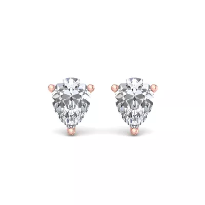 Fancy Shape Three-Prong Martini Screw Back Earrings